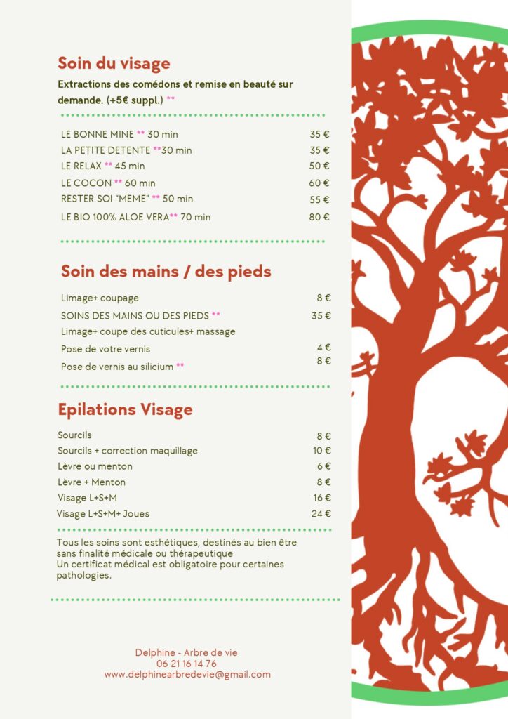tarifs soins
